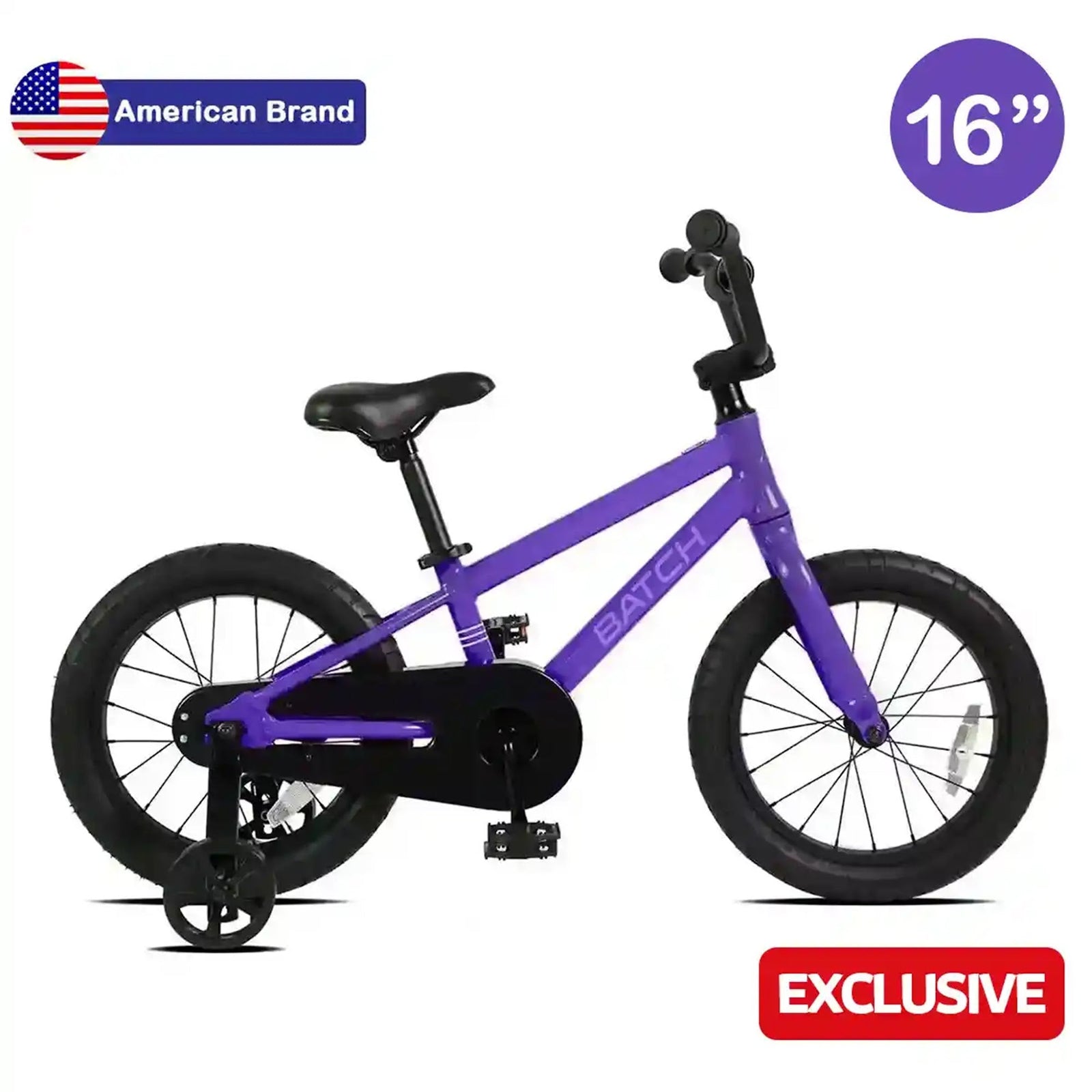 BATCH KIDS BIKES; 16" PURPLE 4YRS+