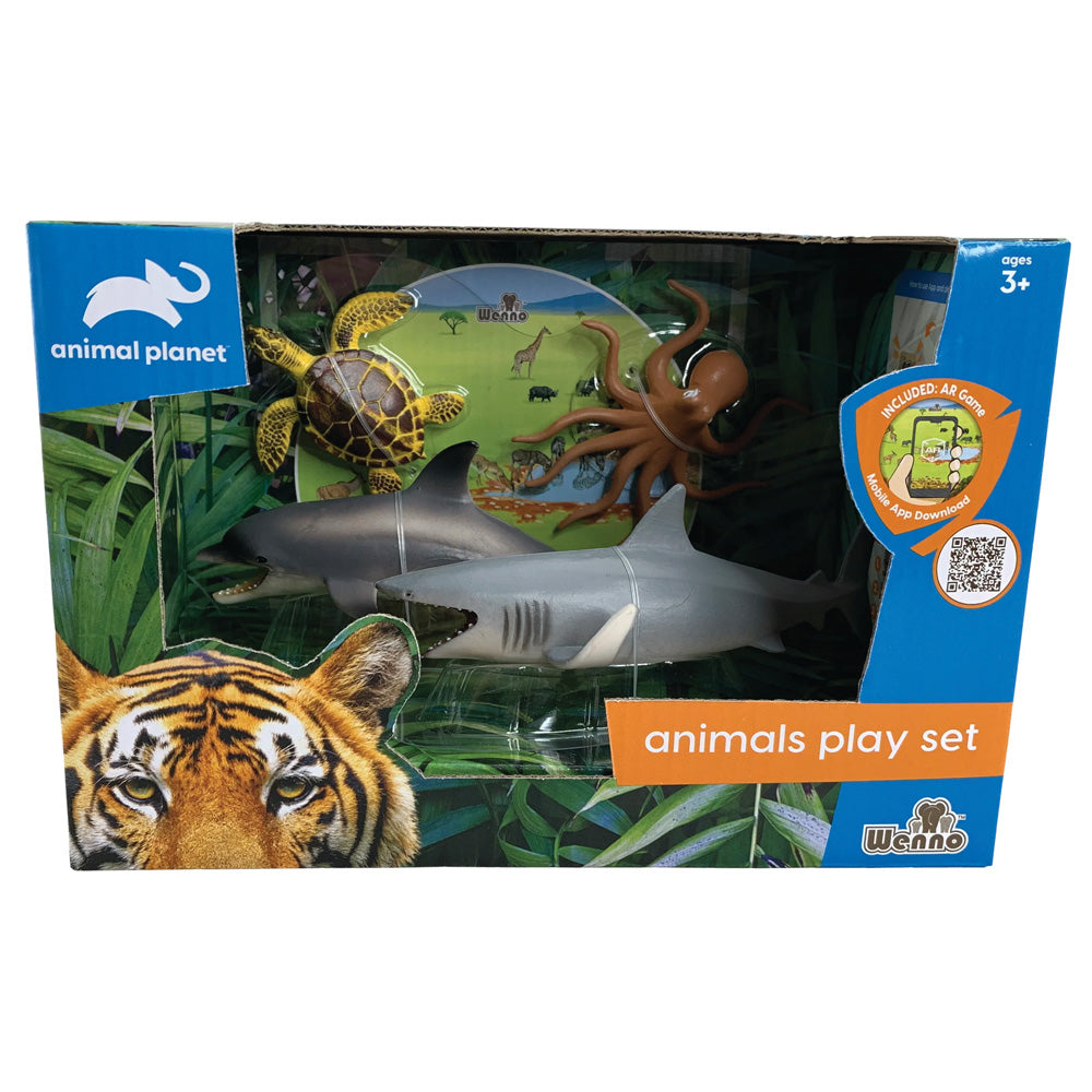4 pcs Ocean Animals in open touch box