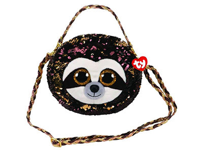 TY FASHION SEQUIN DANGLER BROWN PURSE