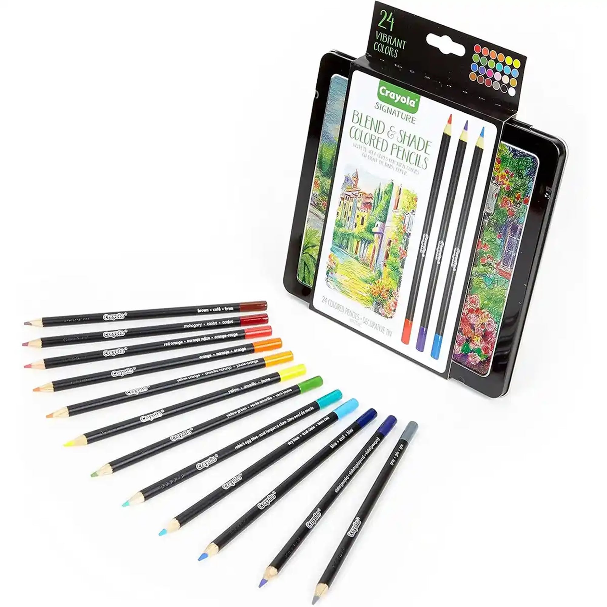 Crayola Signature, 24 ct. Blend & Shade Colored Pencils w/Tin
