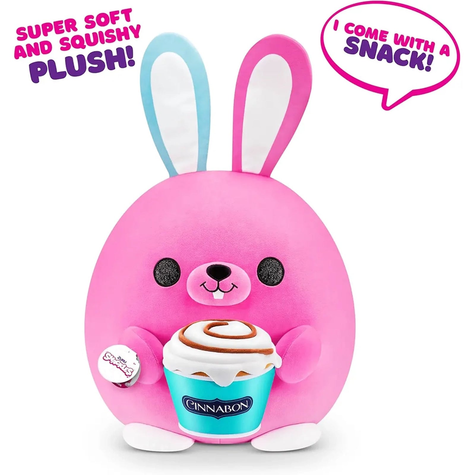 Snackles Medium - Bunny holdingÃÂ  PLUSH Cinnabon Center of the Roll - Pecan
