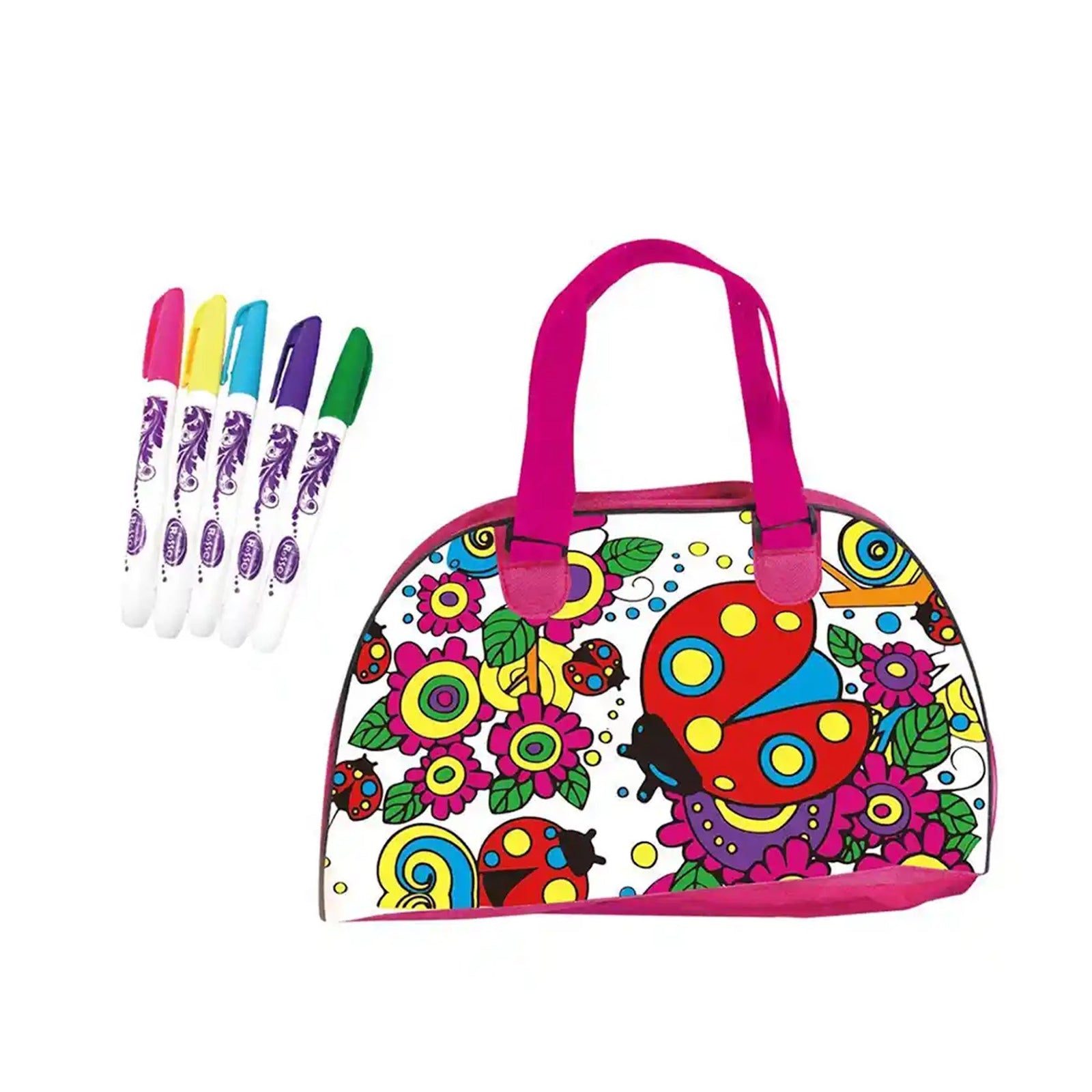 SEVEN STAR LADYBUG - DIY PAINTED WATERCOLOR HANDBAG (5 COLOR WASHABLE PEN) 6YRS+