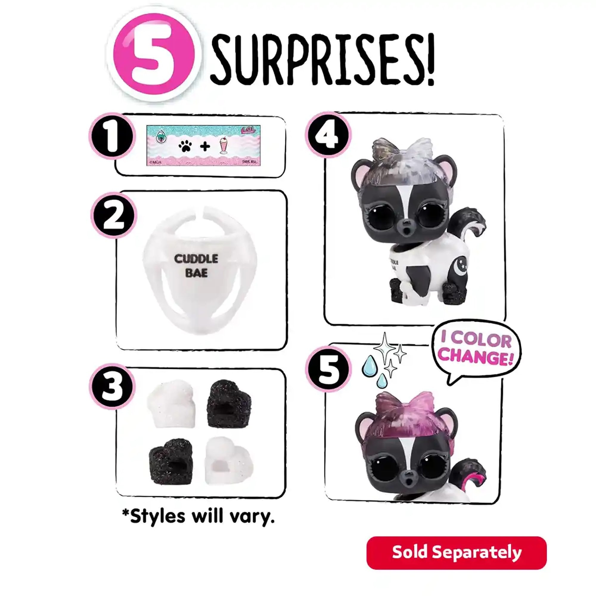 L.O.L. Surprise Glitter Color Change Pets Asst in PDQ