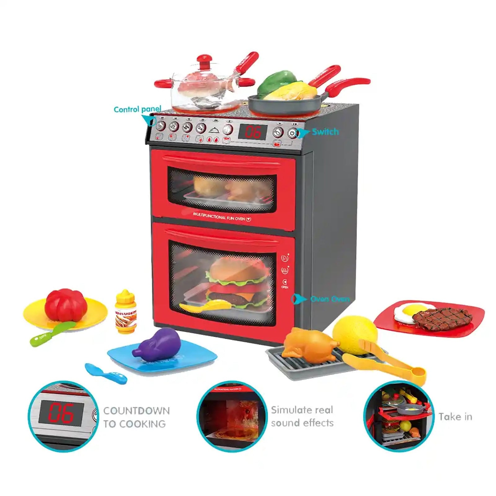MULTIFUNCTIONAL FUN OVEN WITH SOUND AND LIGHT 3YRS+