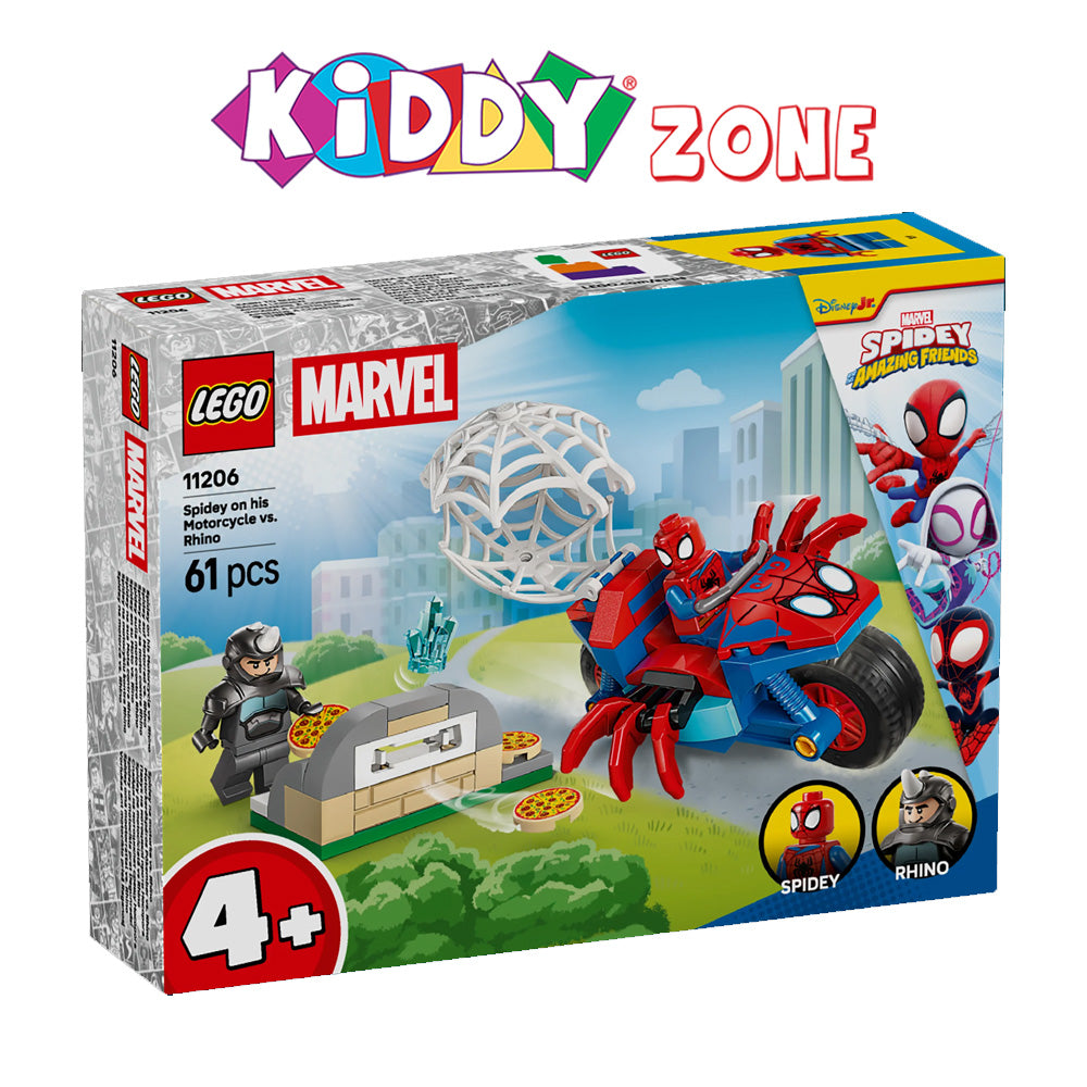 LEGOÃÂ® ÃÂ Marvel Spidey And His Amazing Friends Spidey on his Motorcycle vs. Rhino 11206
