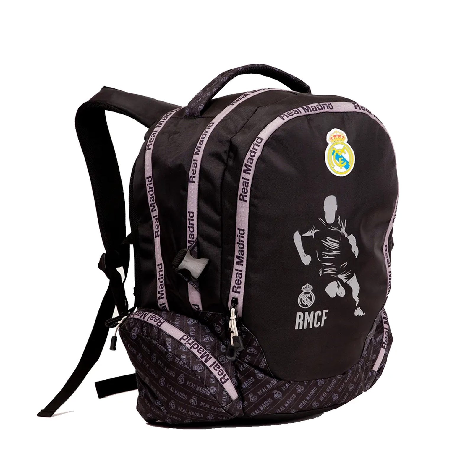 REAL MADRID Backpack 3 Main Compartments and 2 Side Zippered Pockets 18" W/LUNCH BAG