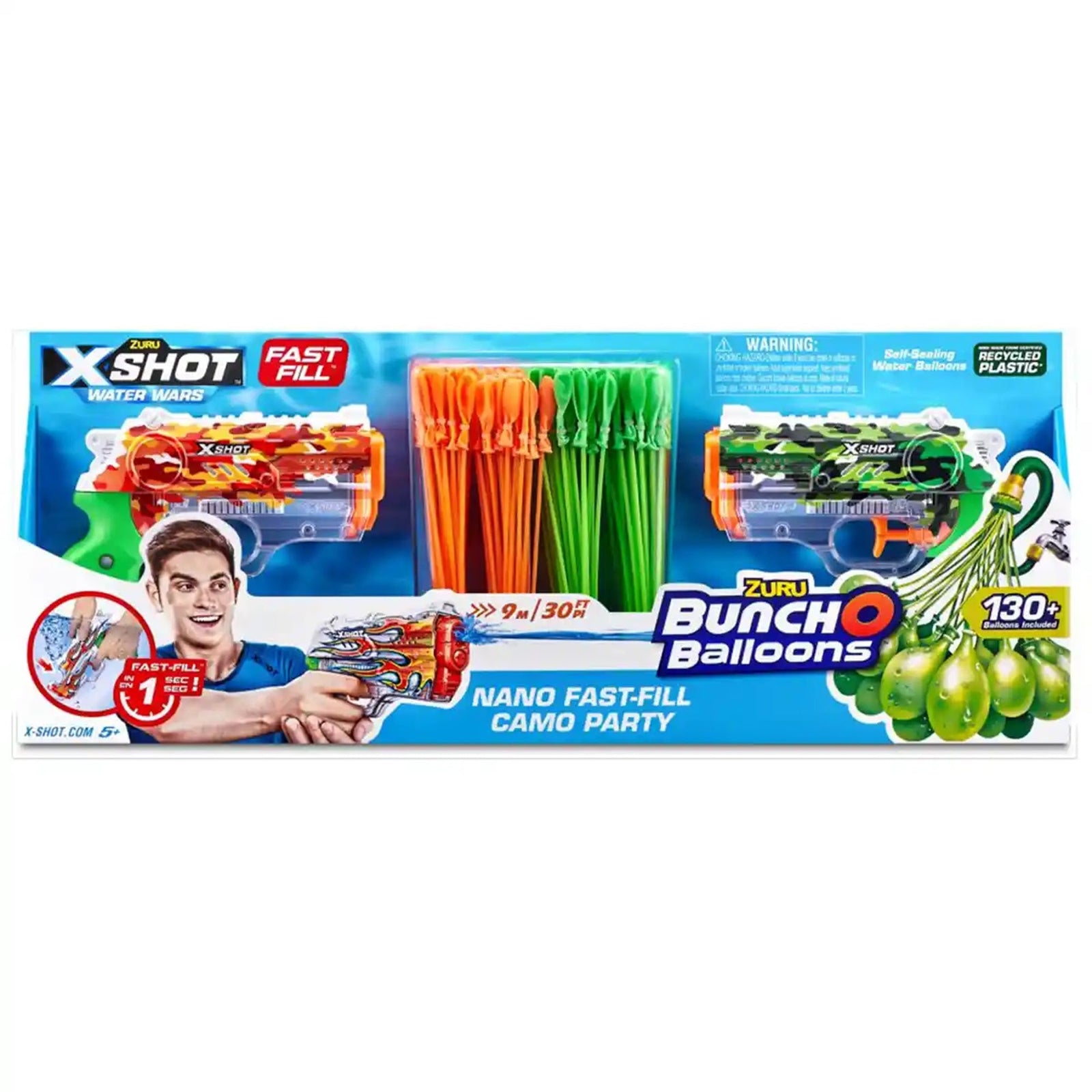X-Shot BOB Camo Party 2 Nano Fast Fill, 4 Bunch O Balloons