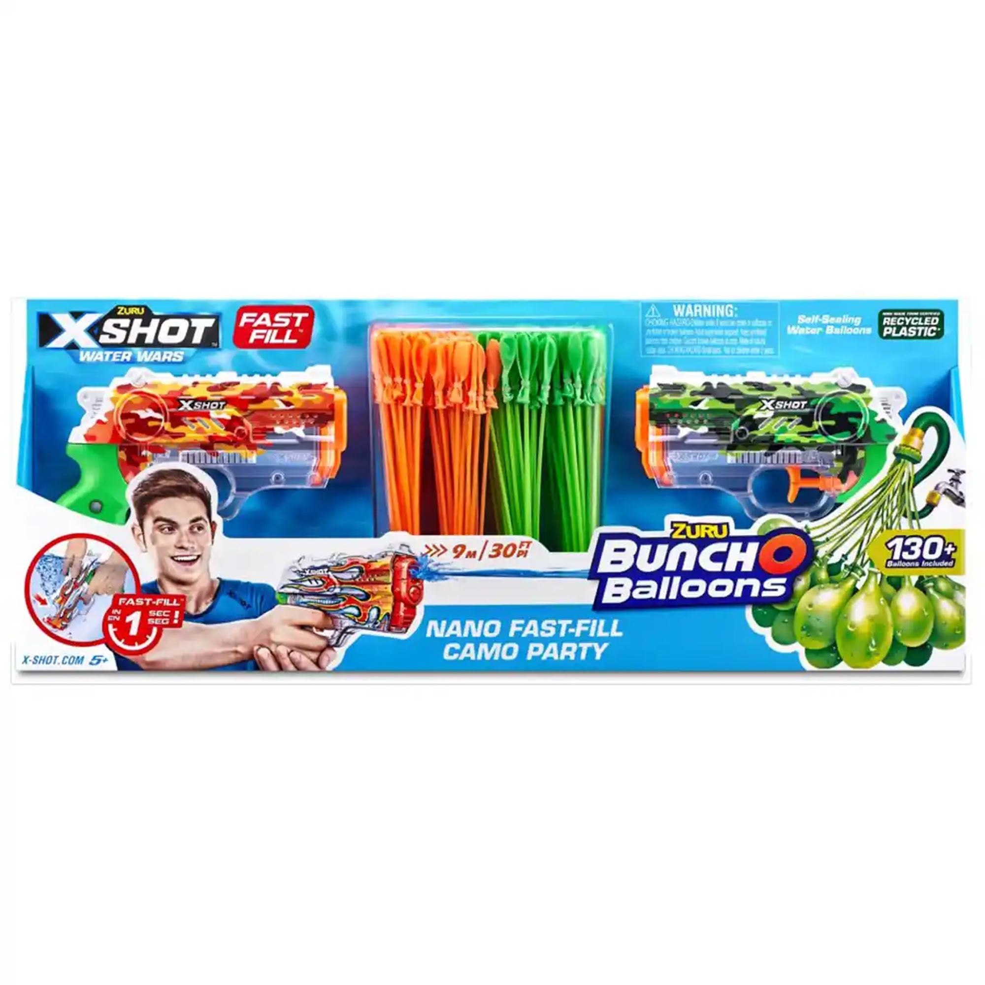 X-Shot BOB Camo Party 2 Nano Fast Fill, 4 Bunch O Balloons