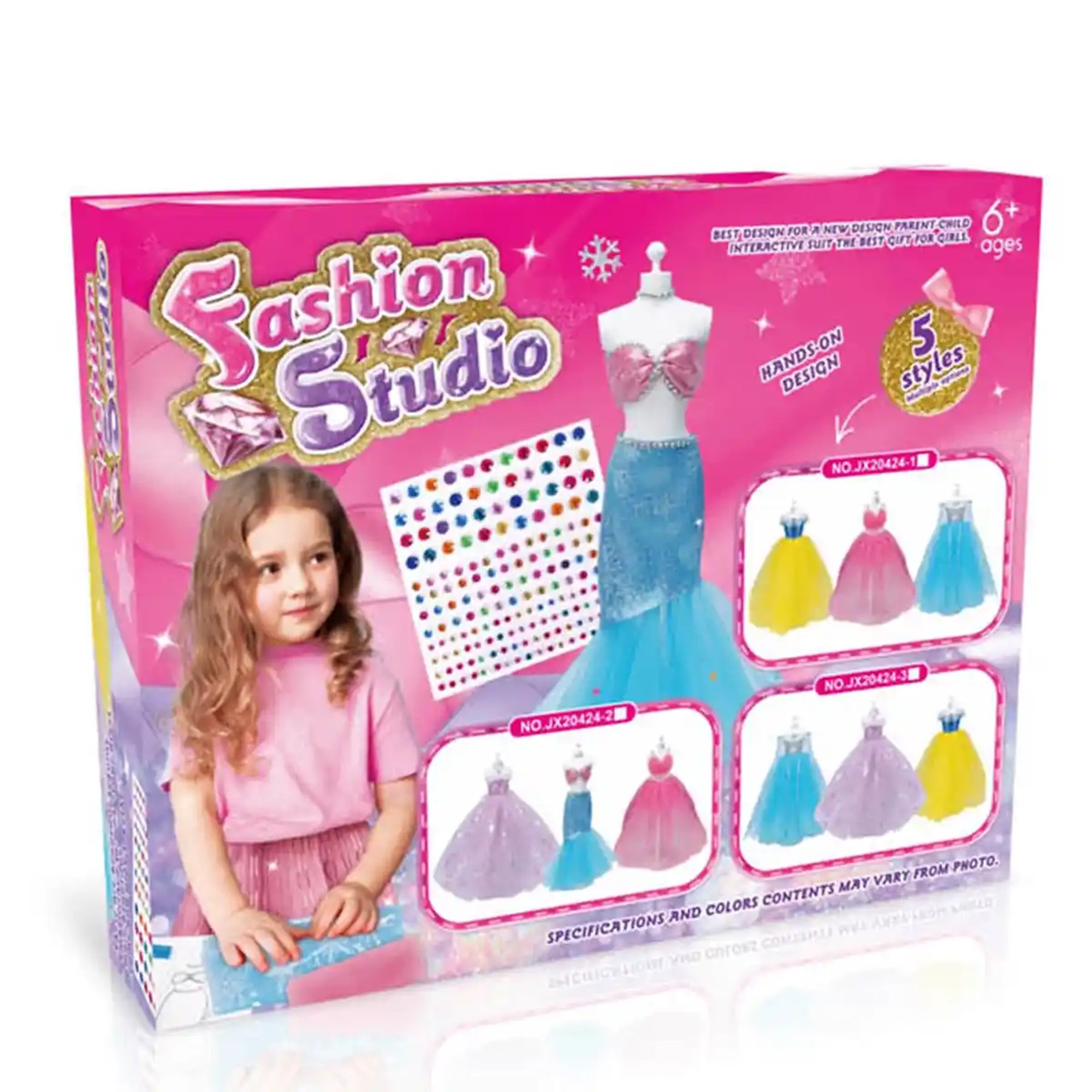 DIY HANDMADE CLOTHING DESIGN SET (3 PIECES, PINK/PURPLE/PINK BLUE, 1 PERSON TABLE)6YRS+
