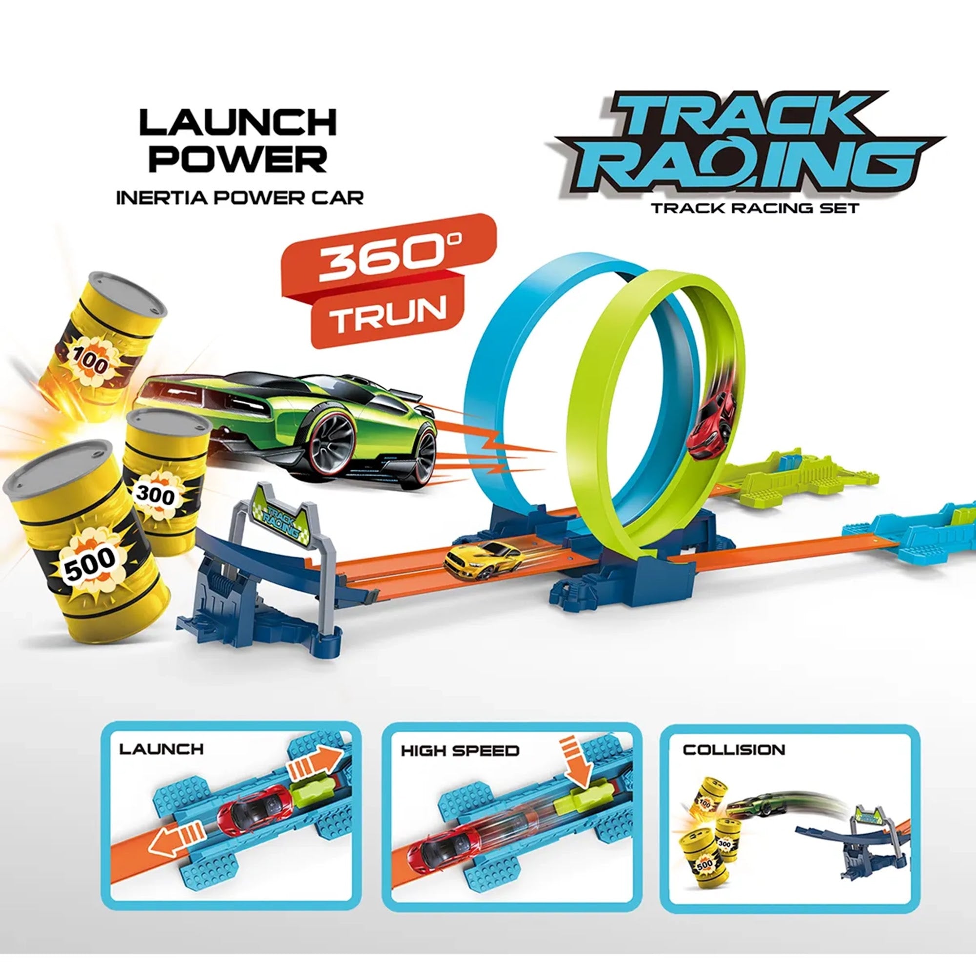 Alloy catapult rail car - accessories 24pcs 6yrs+