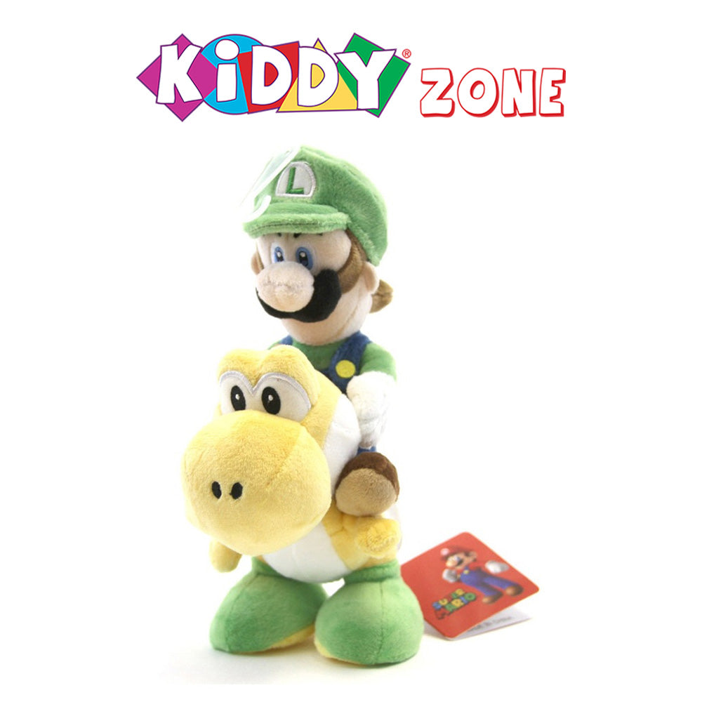 Sanei Officieel gelicentieerd Super Mario Plush 9" Luigi Riding on Yoshi