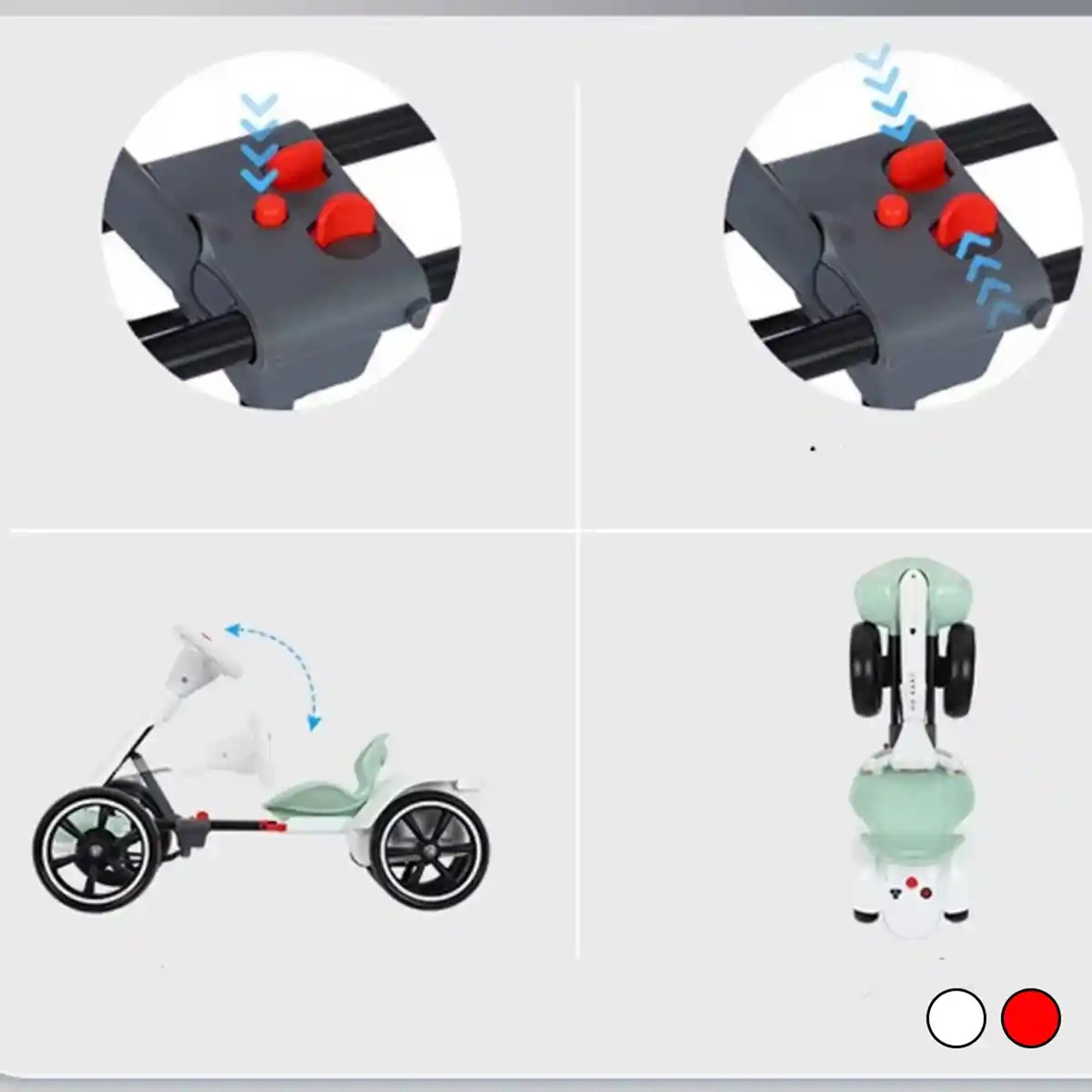 6V Foldable Electric Go Kart for 3yrs+_ Red