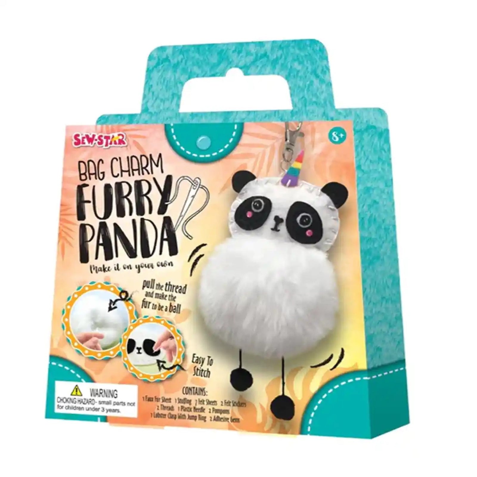 bag charm-furry panda