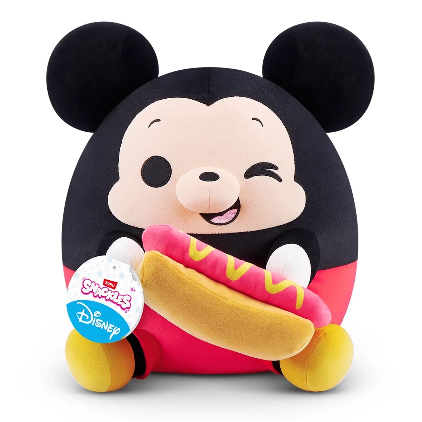 S001-PKC-SNACKLES DISNEY PLUSH 14"-SERIES 1 Mickey&Hot Dog-HANG TAG