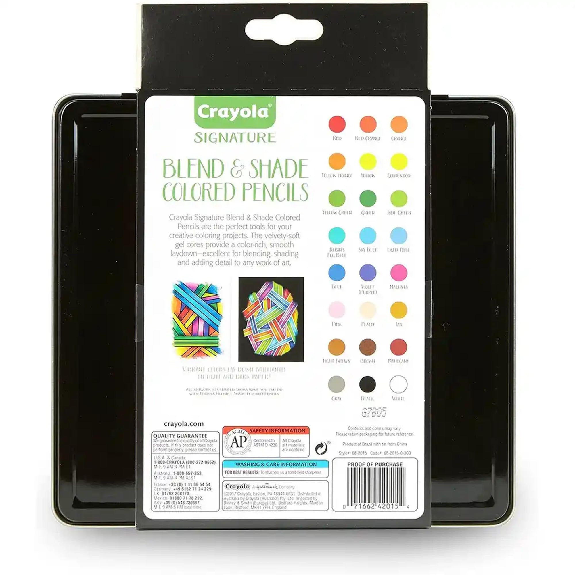 Crayola Signature, 24 ct. Blend & Shade Colored Pencils w/Tin