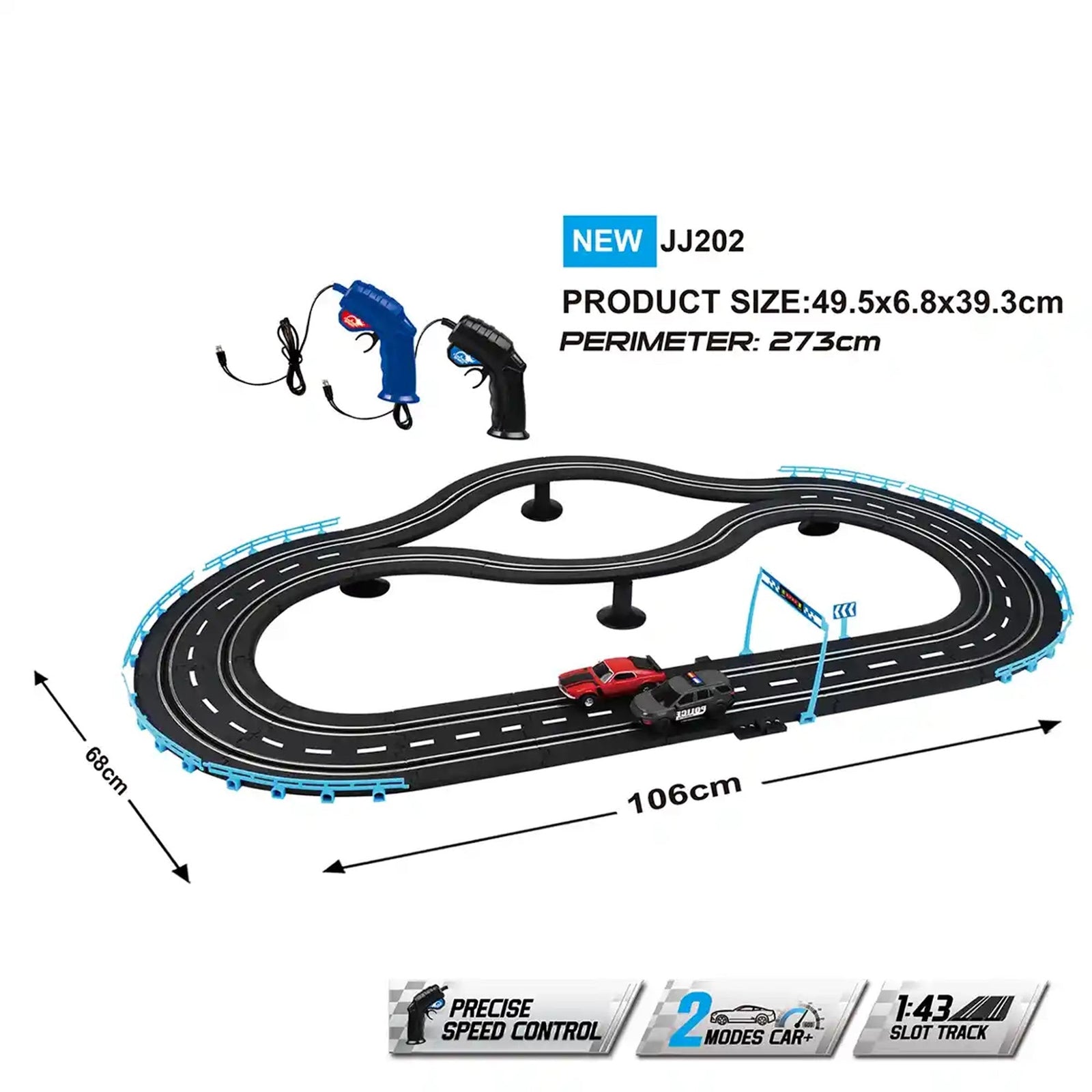 Mini Electric car track slot toy 1:43 Scale DIY Construction Race Tracks Sets For 6YRS+