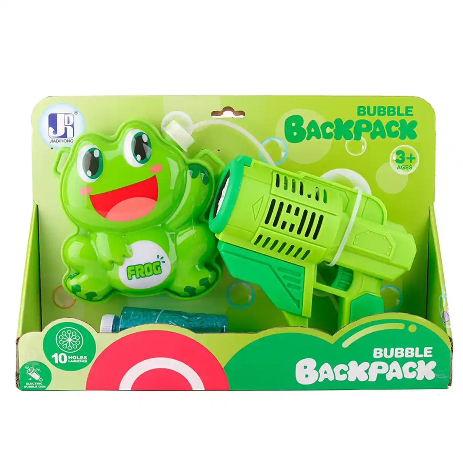 FROG BACKPACK BUBBLE GUN 3YRS+