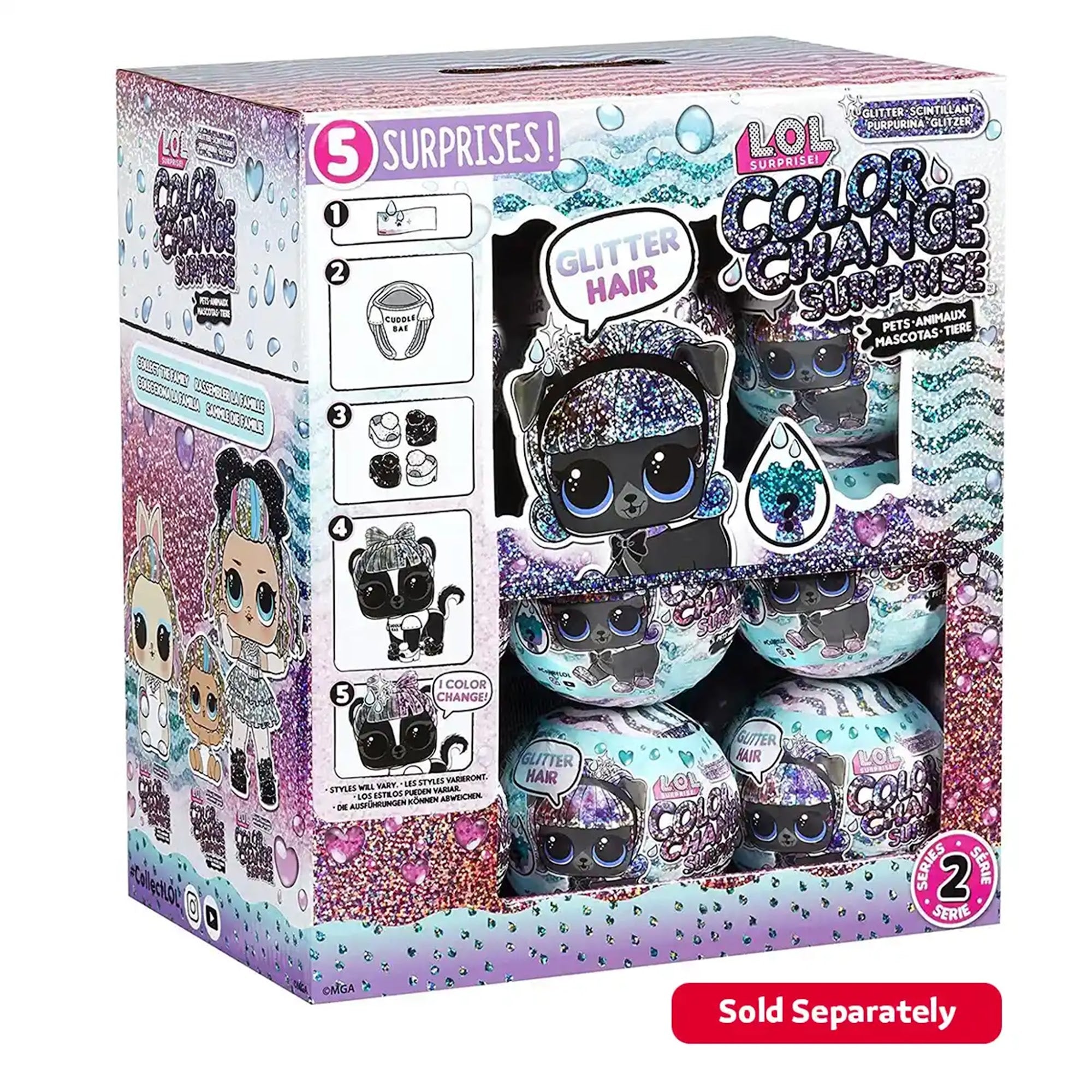 L.O.L. Surprise Glitter Color Change Pets Asst in PDQ