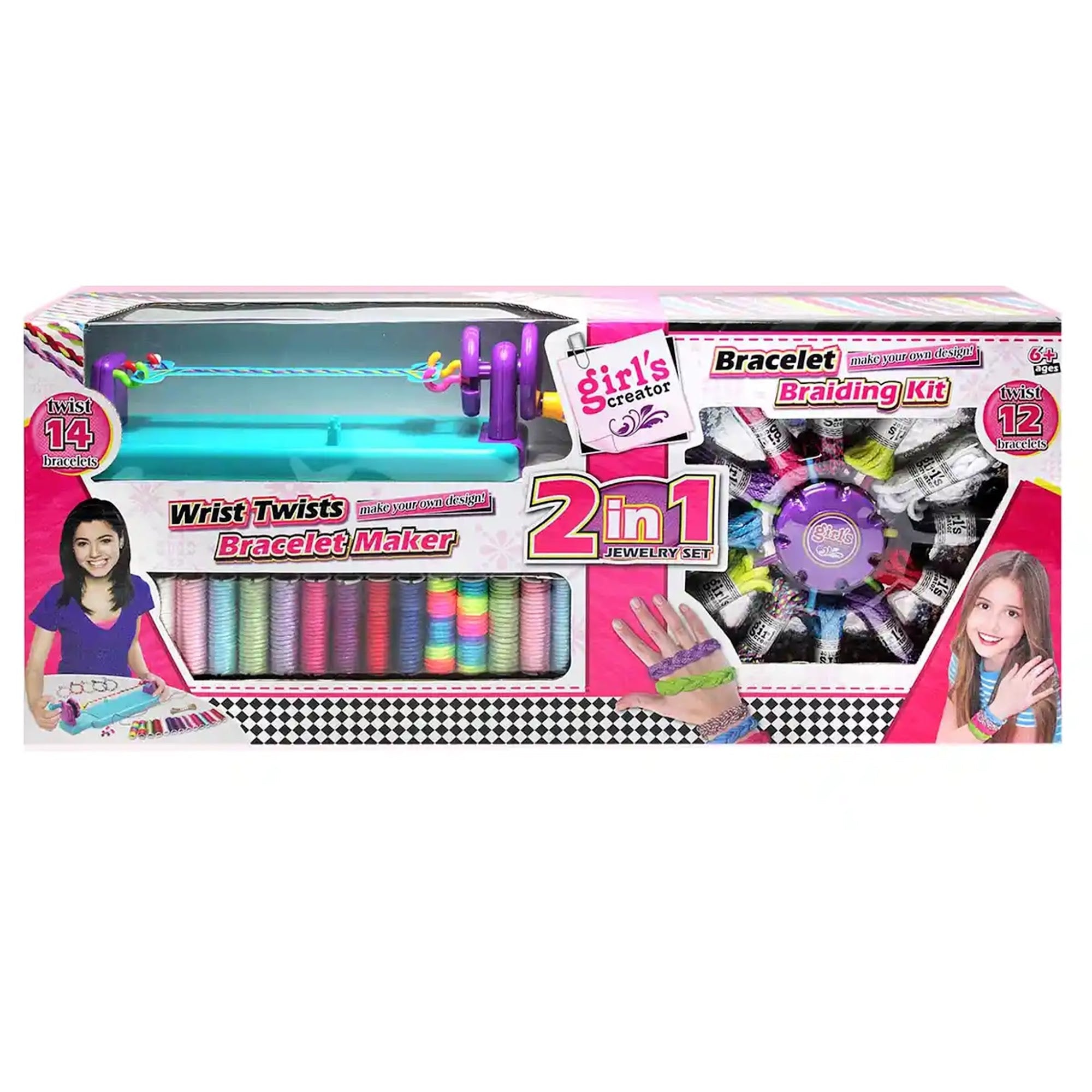 2 IN 1 BRAIDING SET BRACELET MAKER 6YRS+