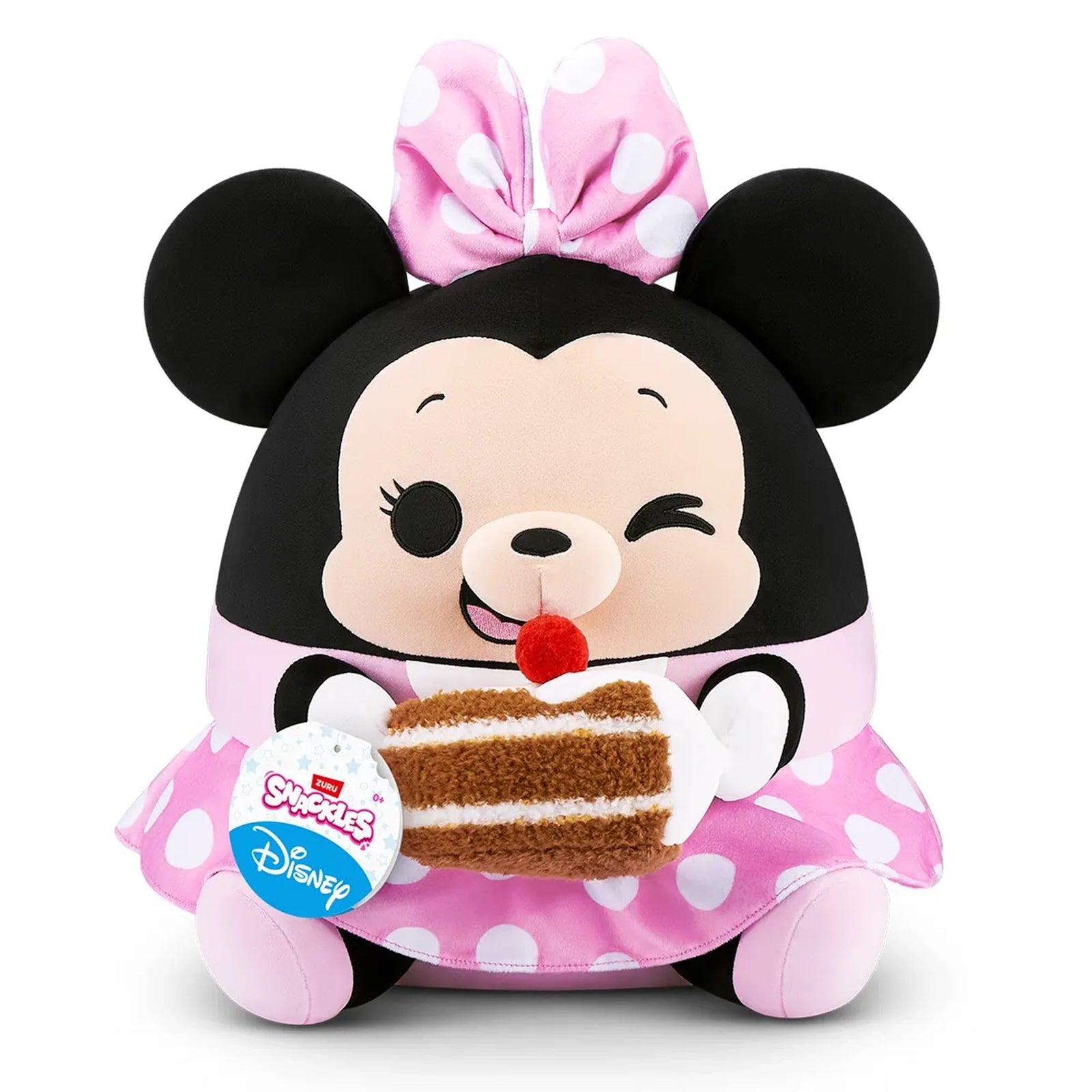 S001-PKC-SNACKLES-DISNEY PLUSH 14"-SERIES 1 Minnie&Chocolate cake-HANG TAG