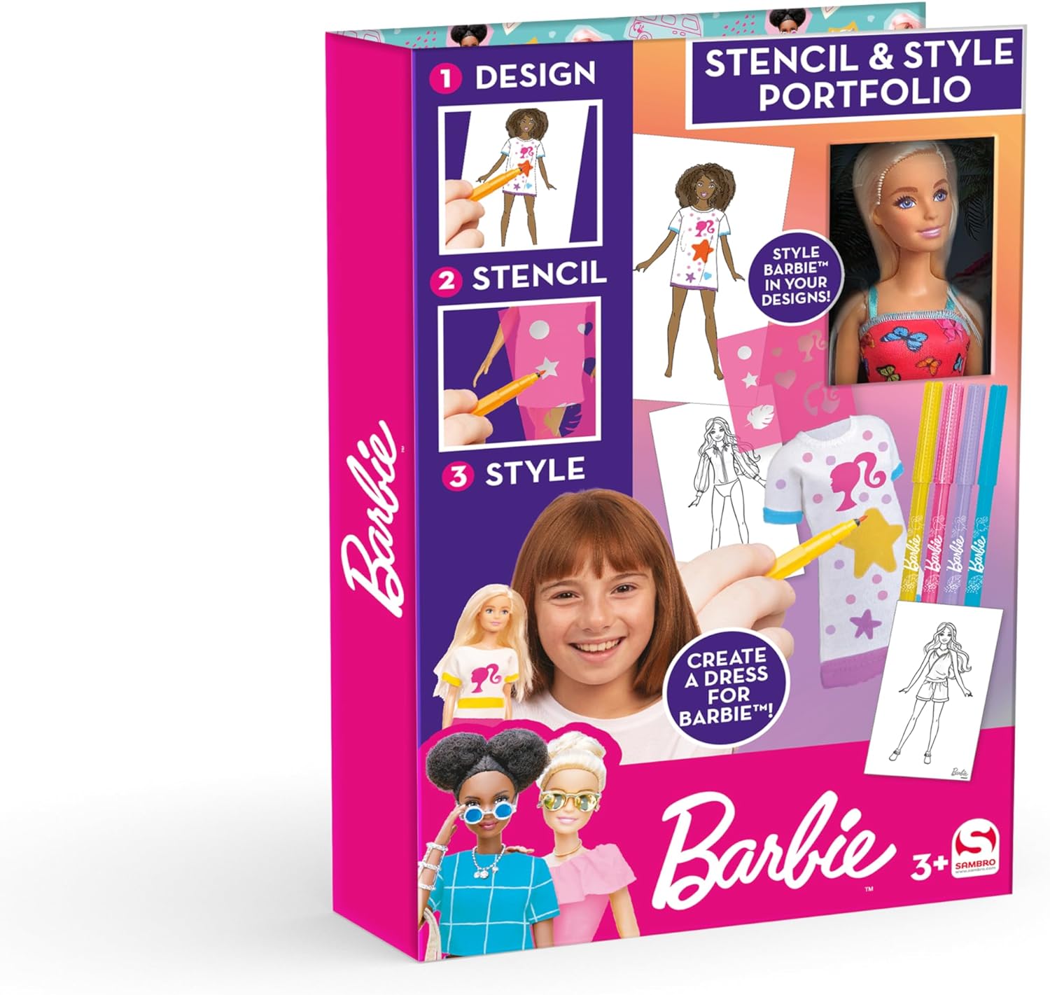 BARBIE STENCIL & STYLE WITH DOLL