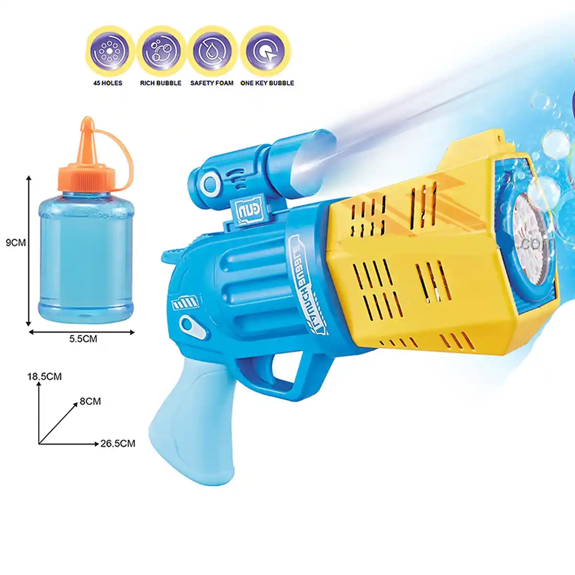 AUTOMATIC LIGHT REVOLVER BUBBLE GUN (NEW COLOR) 3YRS+