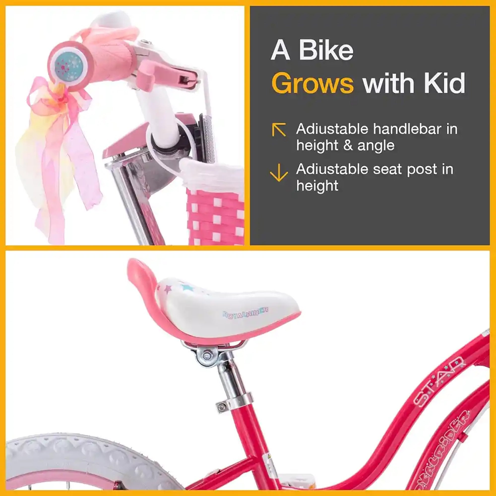 RB12G-1 STAR GIRL KIDS BIKE 12 INCH Pink