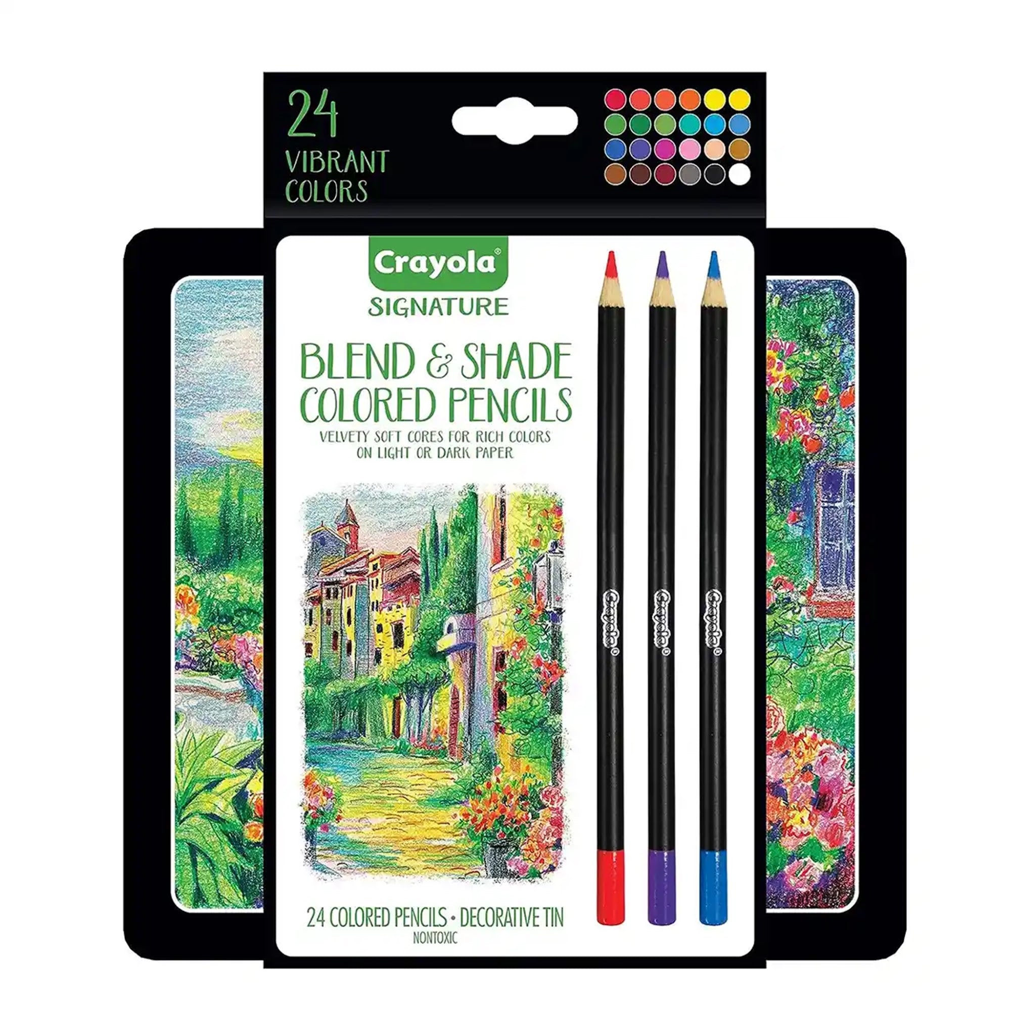 Crayola Signature, 24 ct. Blend & Shade Colored Pencils w/Tin