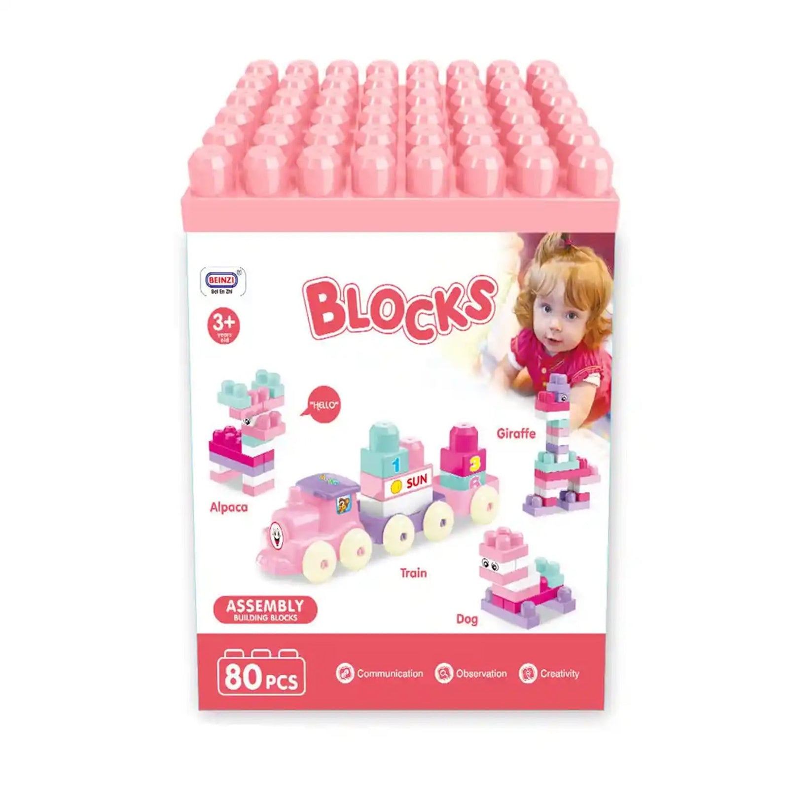 ANIMALS BUILDING BLOCKS FOR GIRLS (80 PCS) AGE- 3YRS+
