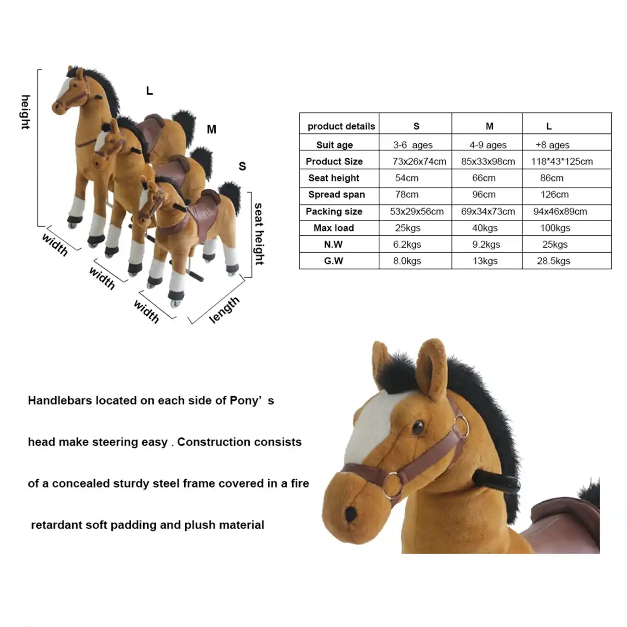 BROWN HORSE TOBYS PONYCYCLE