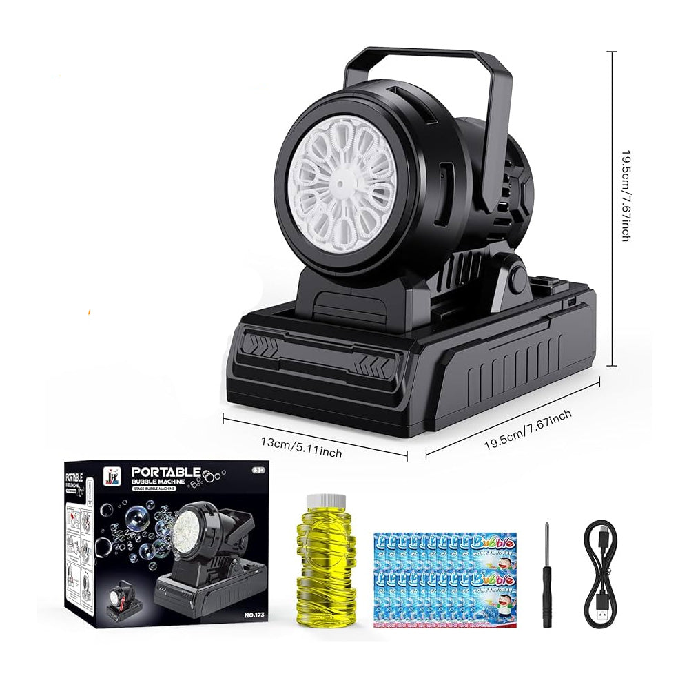 PORTABLE BUBBLE MACHINE WITH 10 HOLE  - 3YRS+