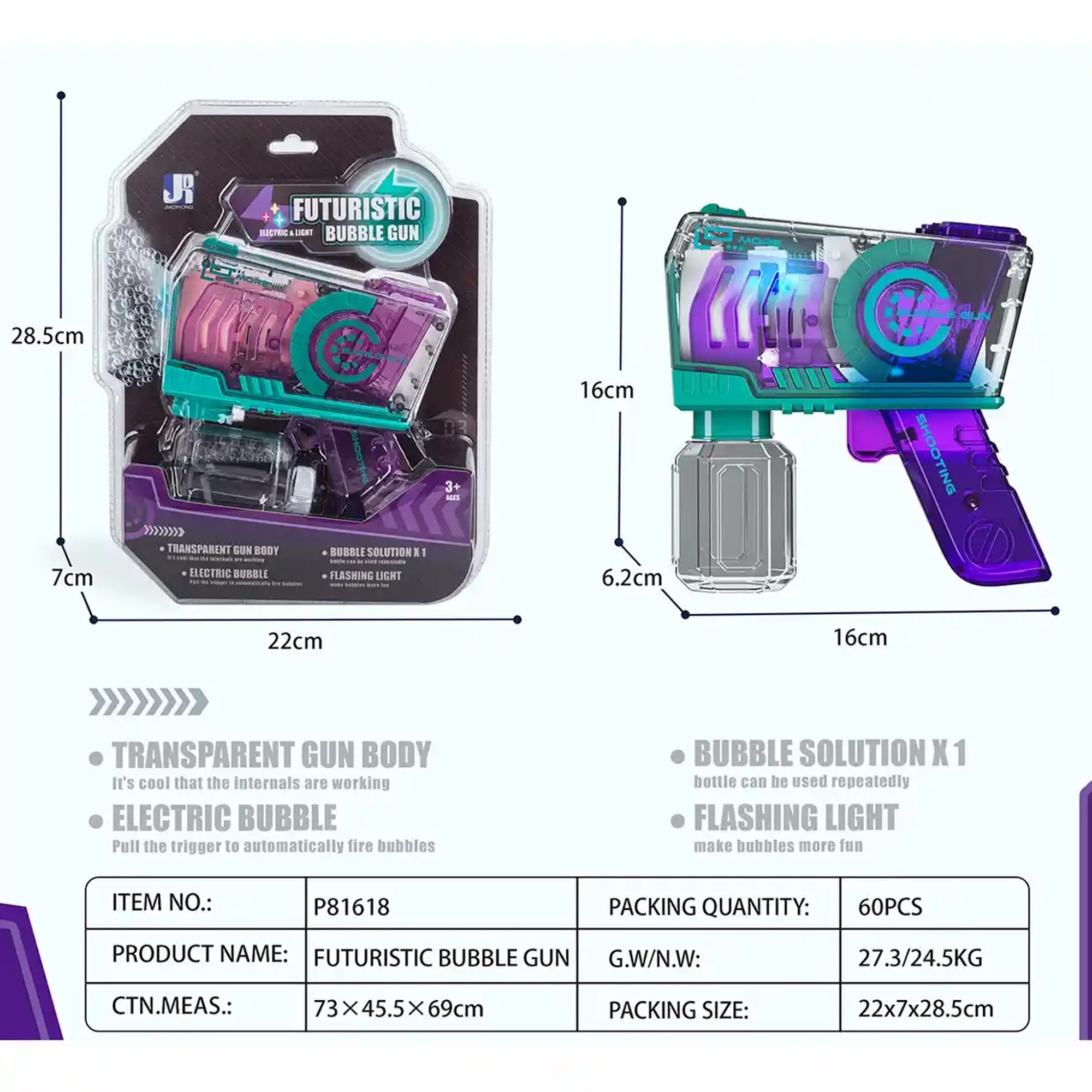 TRANSPARENT FASHION BUBBLE MACHINE 3YRS+