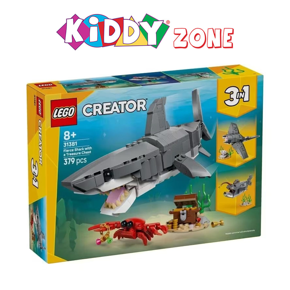 LEGOÃÂ® Creator Fierce Shark with a Treasure Chest Toy 31381