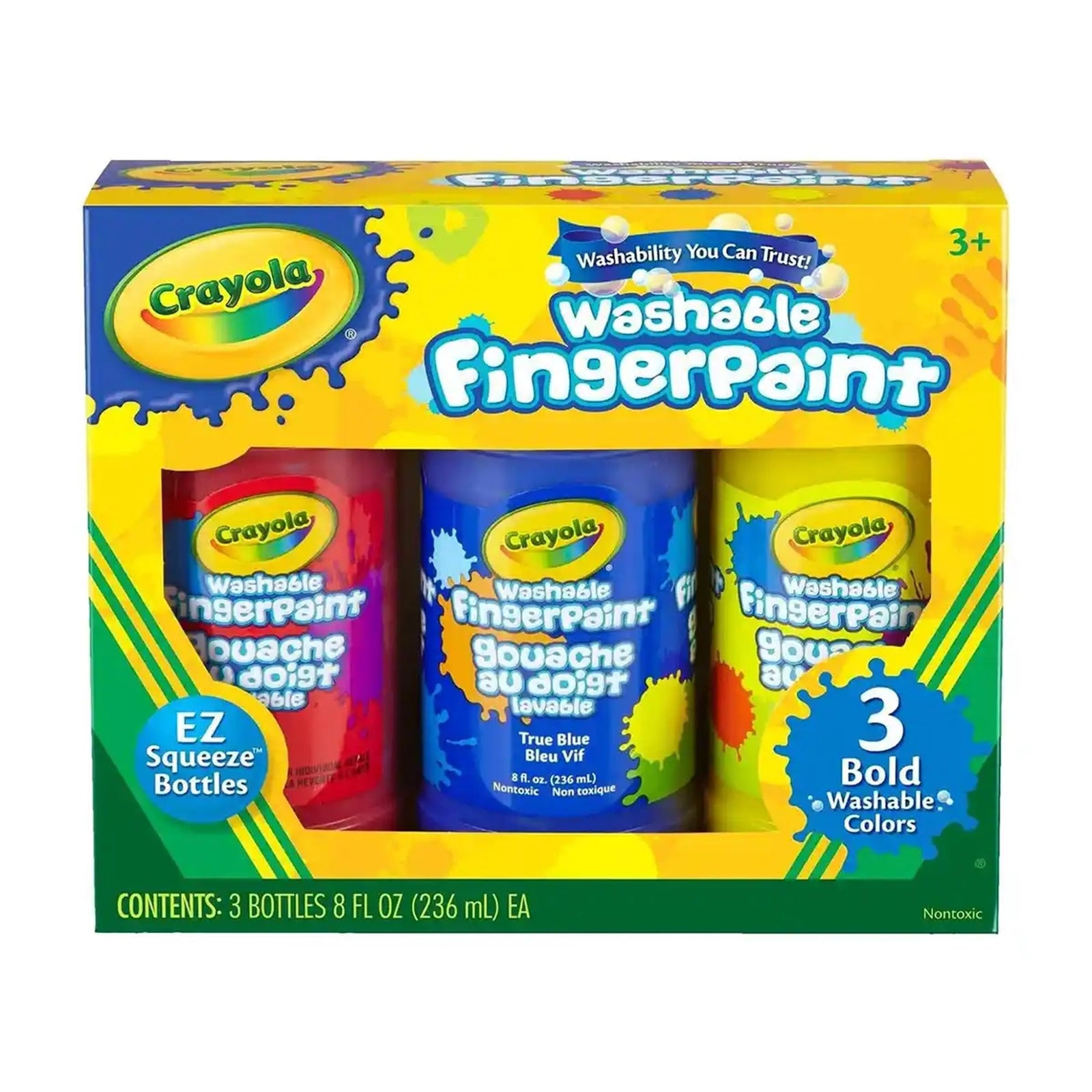 Crayola 3 8-Oz. Washable Fingerpaint Bold Colors