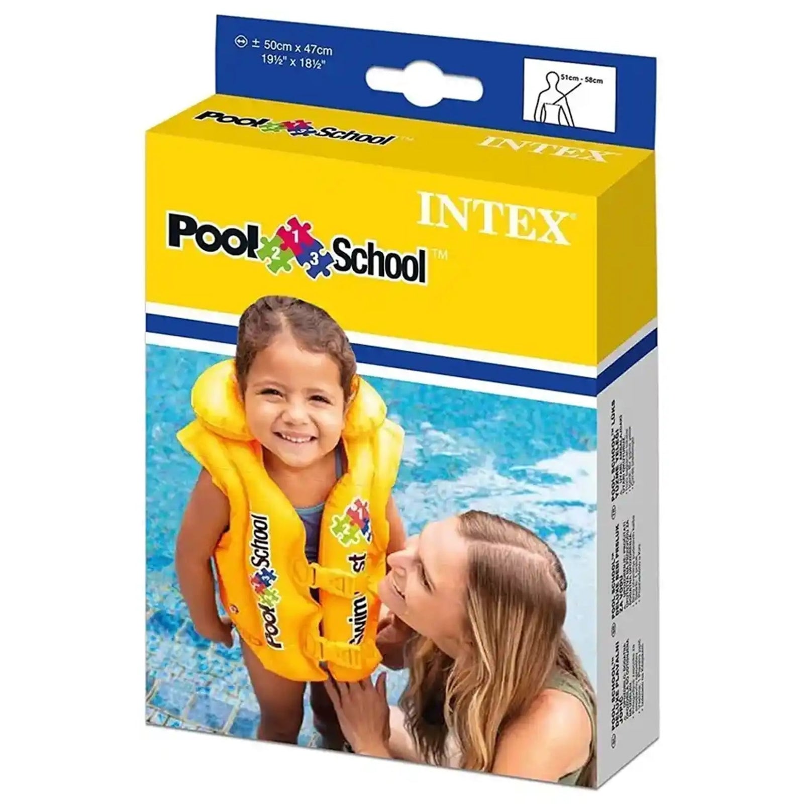 INTEX DELUXE SWIM VEST POOL SCHOOLÃ¢ÂÂ¢ STEP 2, W/ COLLAR, AGES 3-6, PEG BOX