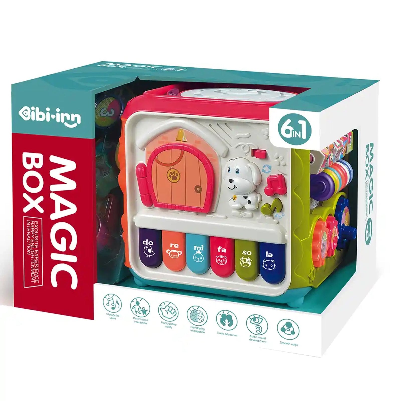 Magic Box 6 in 1 Electric Magic Puzzle Box Set Music Hand Drum Activity Cube For 3YRS+