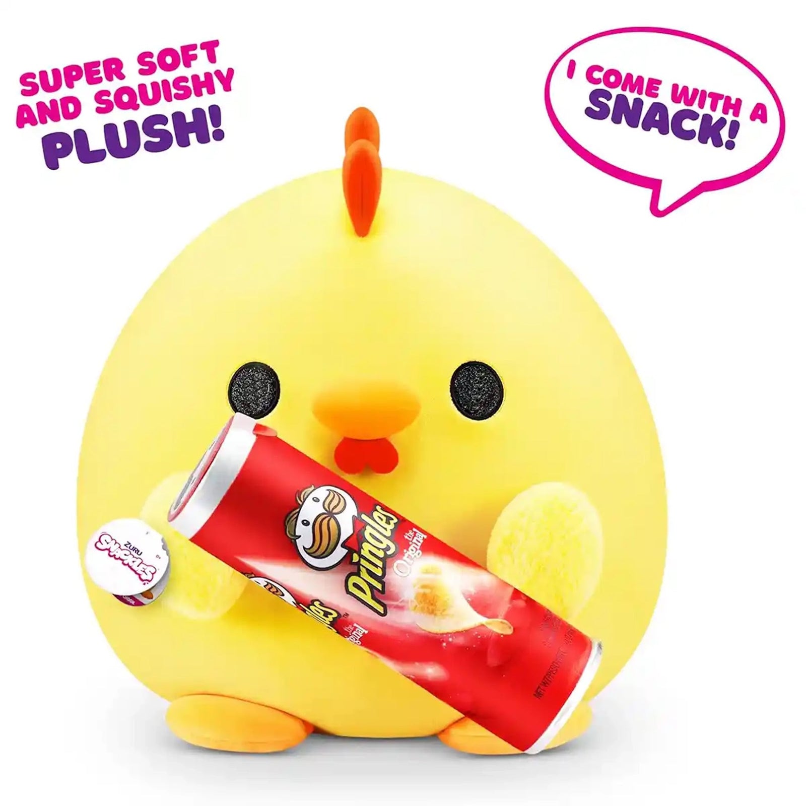 Snackles Medium - Chicken holding PLUSH Pringles The Original 5.2 OZ