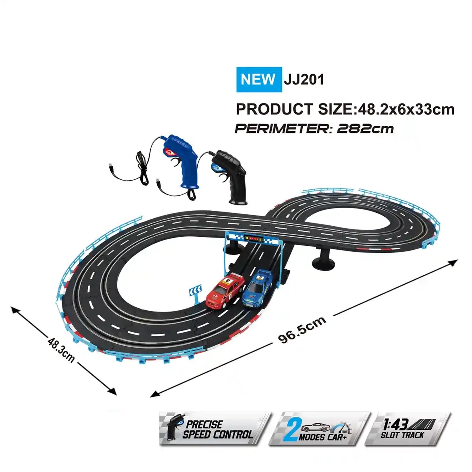 1: 43 Battery Operated Railway Slot Toys Track Racing Set For 6YRS+