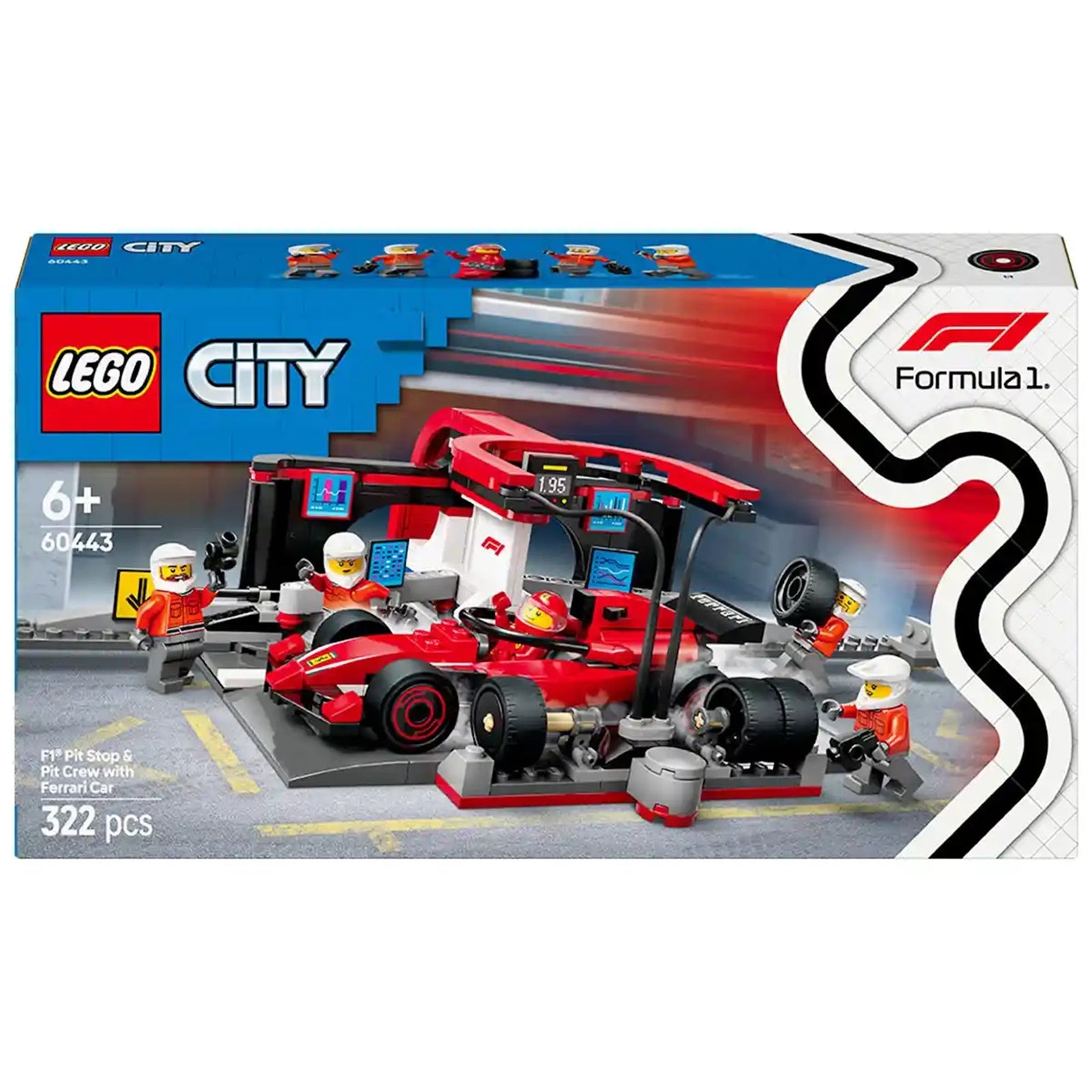 LEGO City LEGO 60443 F1 Pit Stop & Pit Crew with Ferrari Car