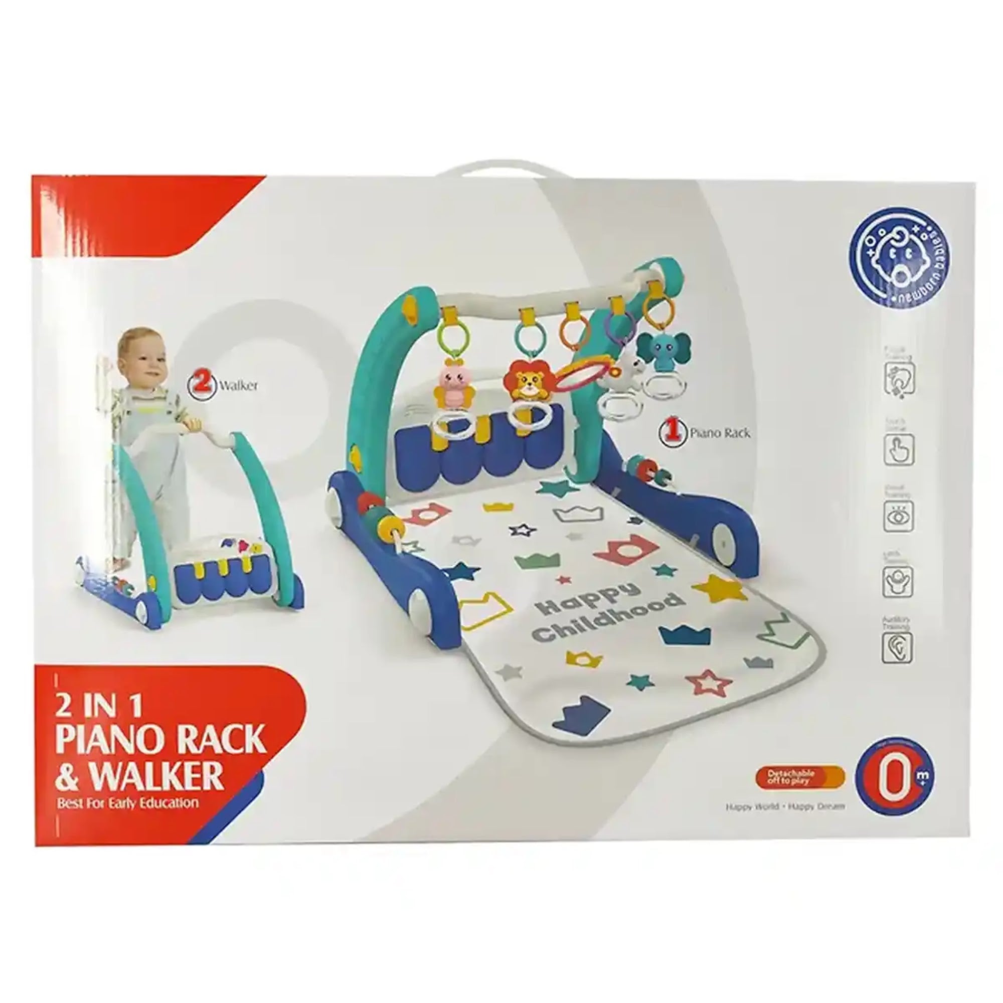 2 IN 1 PIANO RACK & WALKER 0M+ BLUE