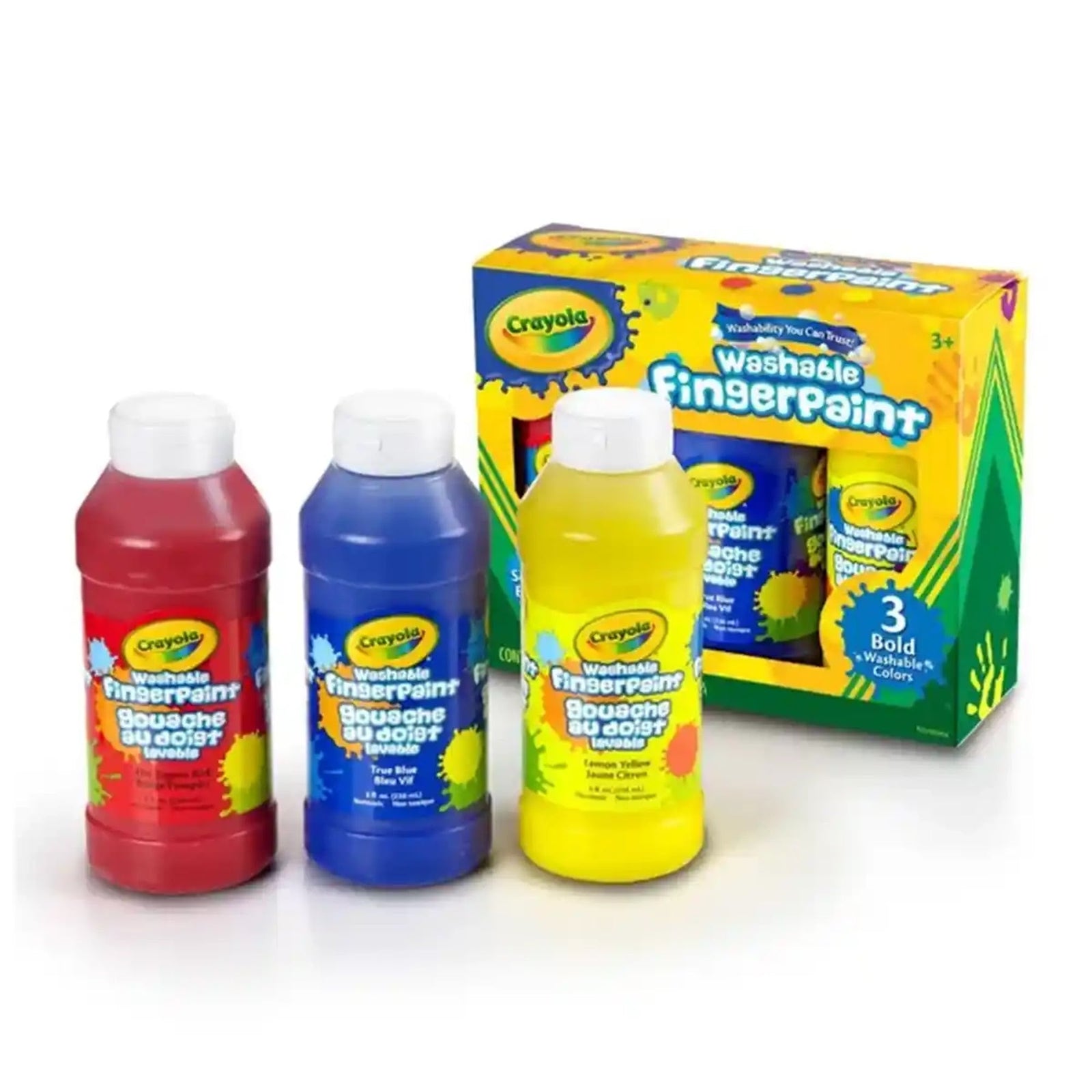 Crayola 3 8-Oz. Washable Fingerpaint Bold Colors
