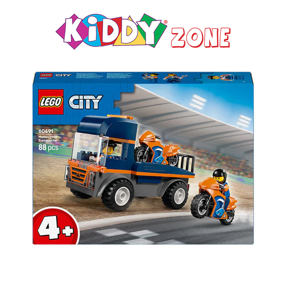 LEGOÃÂ® City Motorcycle Transporter Toy and 2 Minifigures 60491