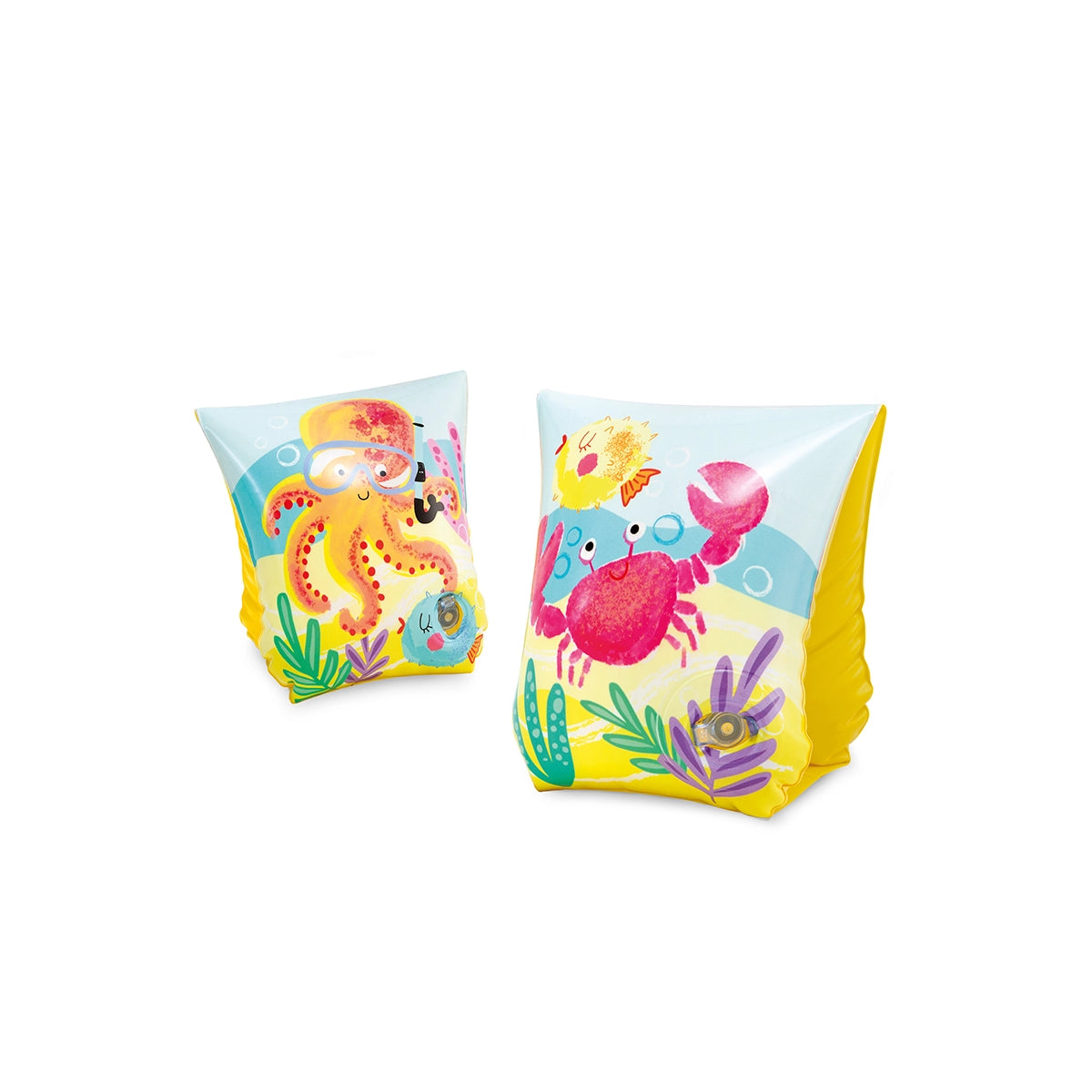 INTEX 9"X6"TROPICAL BUDDIES ARM BANDS, AGES 3-6, PEG BOX