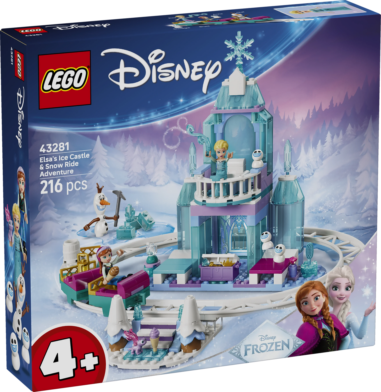 LEGO Disney Princess 43281 Elsa'S Ice Castle & Snow Ride Adventure  4+