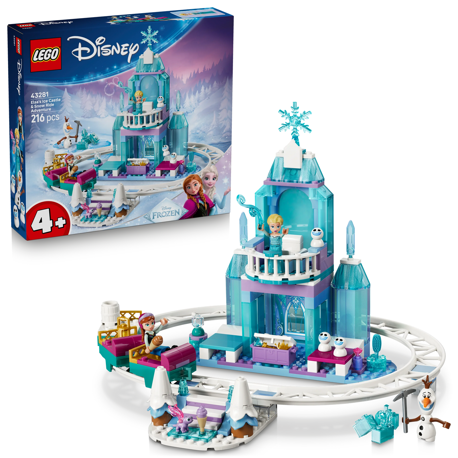 LEGO Disney Princess 43281 Elsa'S Ice Castle & Snow Ride Adventure  4+