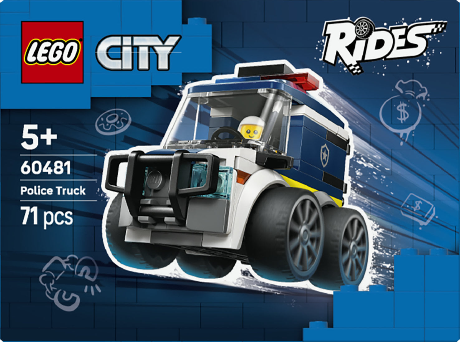 LEGO CITY 60481 Rides – Police Truck 5Yrs+