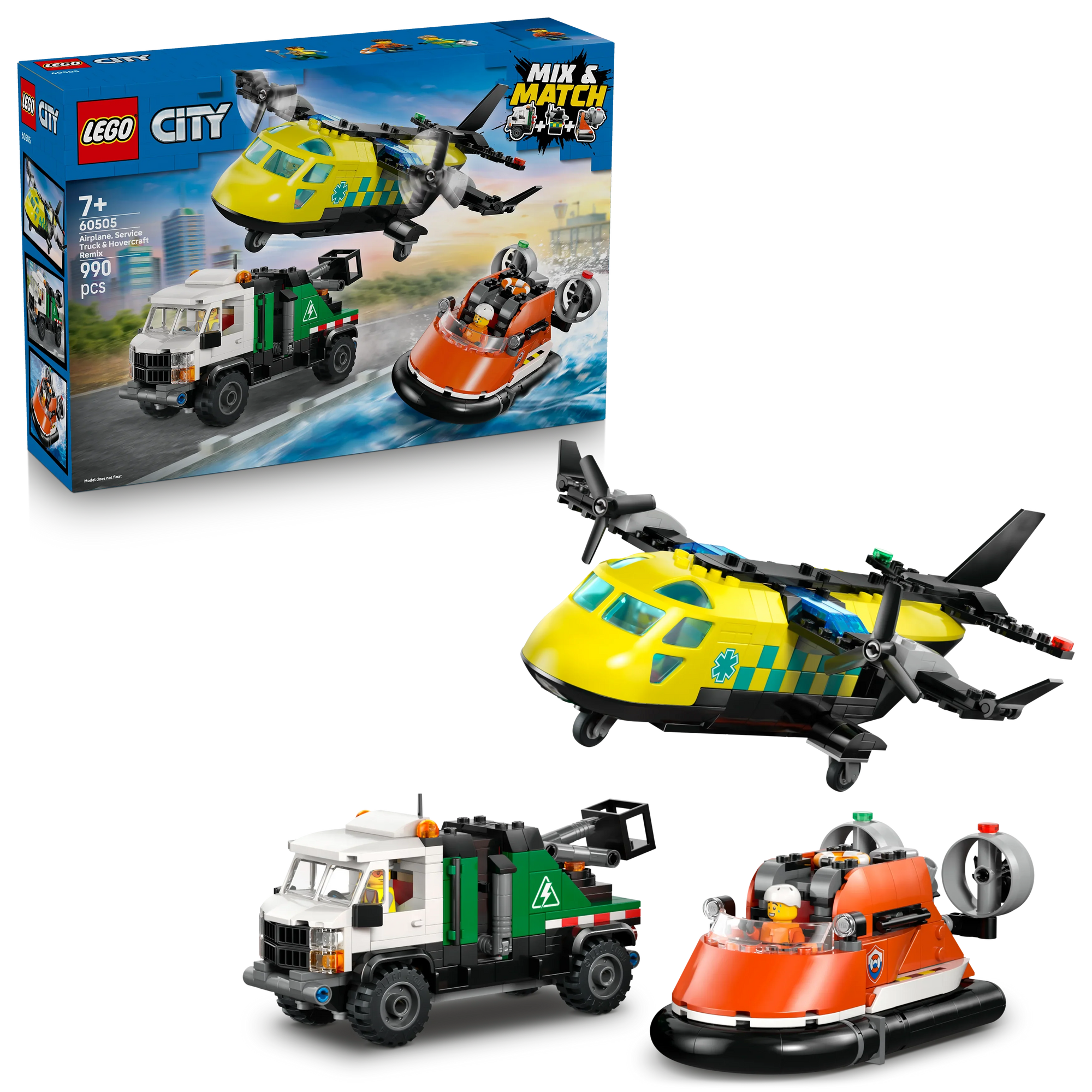 60505 Airplane, Service Truck & Hovercraft Remix