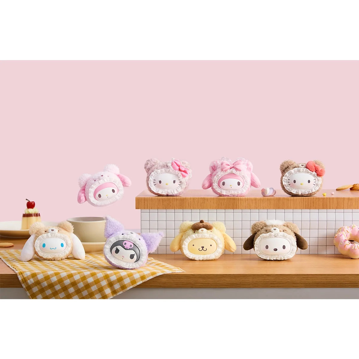 Sanrio characters Fluffy Teddy Bear Series Plush Pendant Blind Box