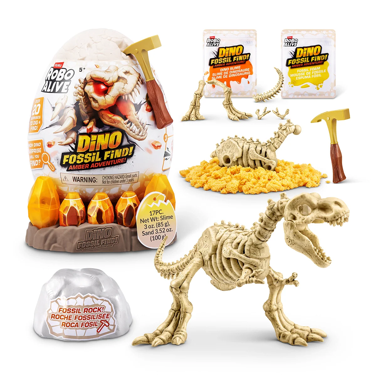 S001-ROBO ALIVE-DINO FOSSIL FIND-AMBER ADVENTURE