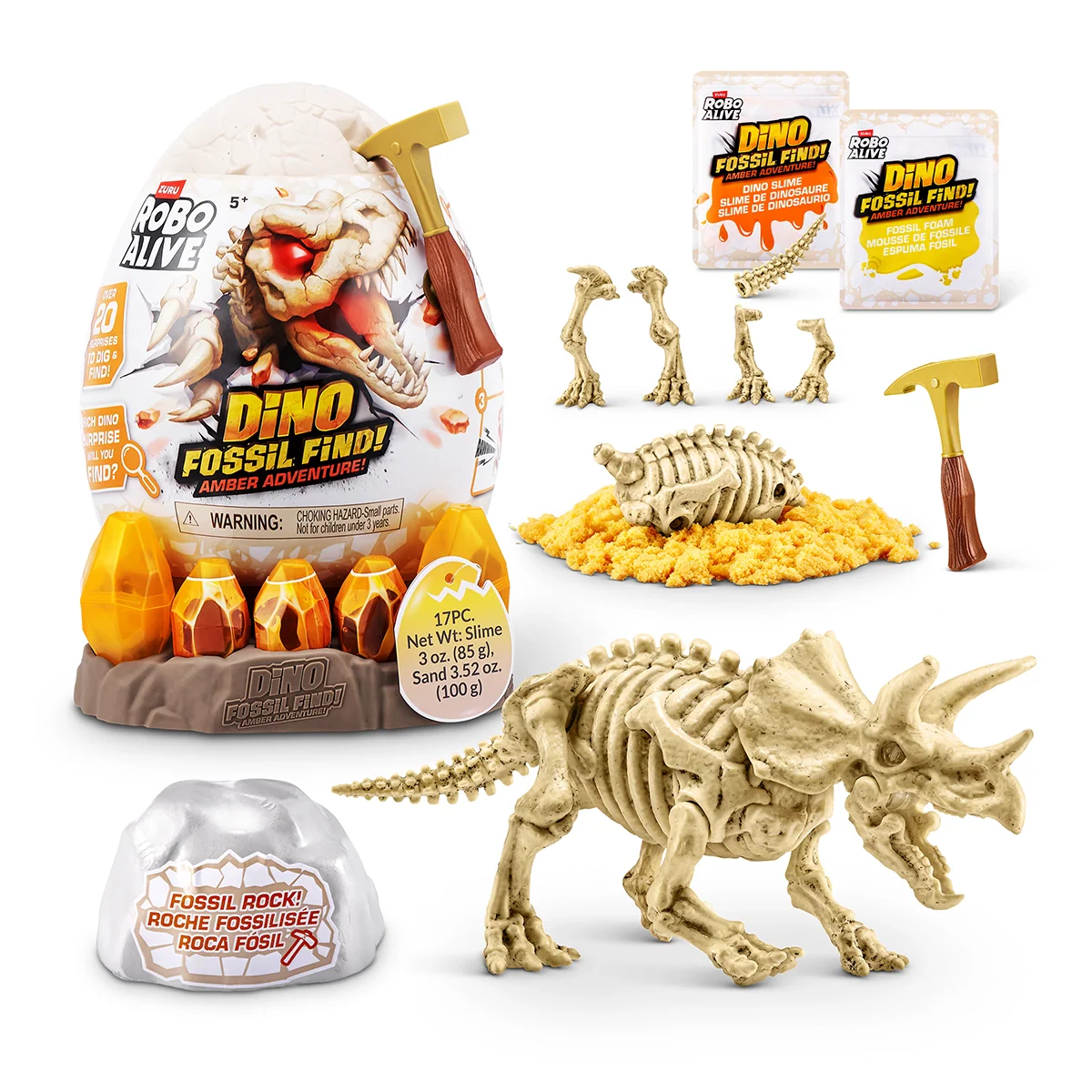 S001-ROBO ALIVE-DINO FOSSIL FIND-AMBER ADVENTURE